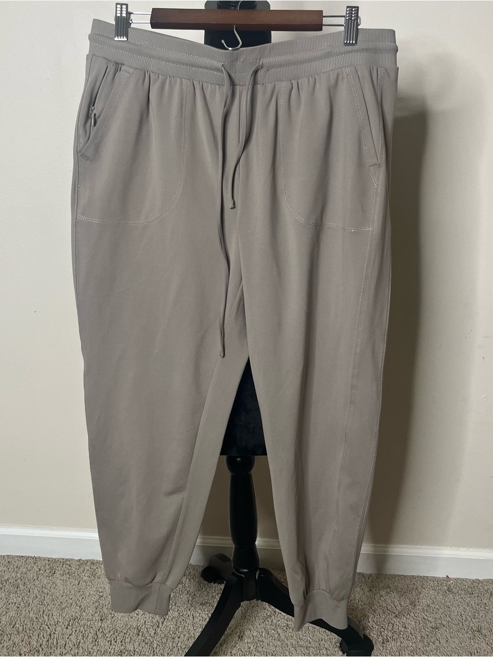 Zac & Rachel Women’s Taupe‎ Drawstring Waist Jogger Pants Sz L